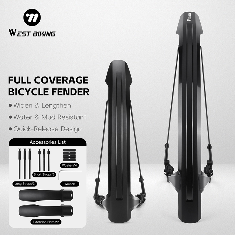 Fender Mudguard Set - ชุดบังโคลนจักรยาน WEST BIKING 2 ชิ้น บังโคลนจักรยานแบบเต็มคัน