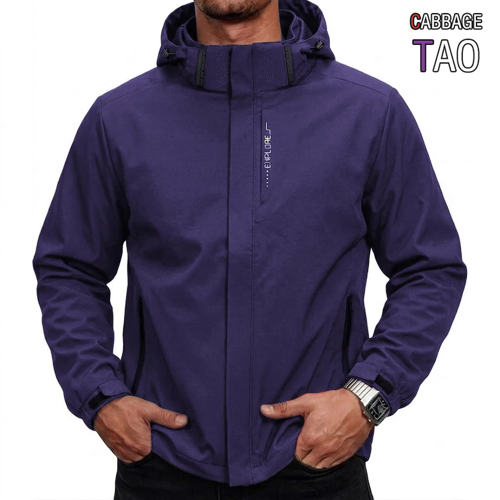 Cycling Commuter Jacket - เสื้อแจ็คเก็ตกันน้ำสำหรับผู้ชาย แบบกันลม มีฮู้ดถอดได้ พร้อมกระเป๋าหลายช่อง เหมาะสำหรับทำงาน ปั่นจักรยาน