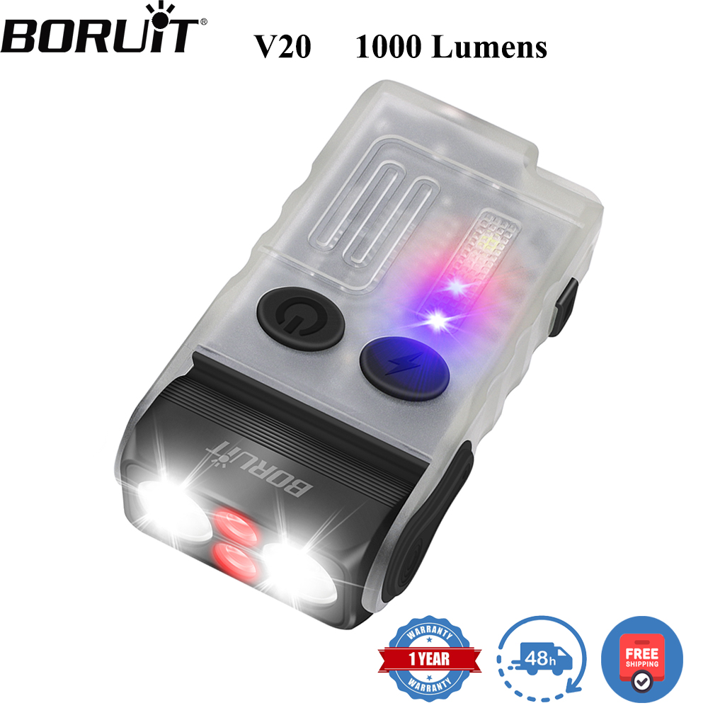 Cycling To Work - BORUiT V20 ไฟฉายพวงกุญแจ LED พร้อมเสียงเตือน ไฟฉายแบบหมุนได้