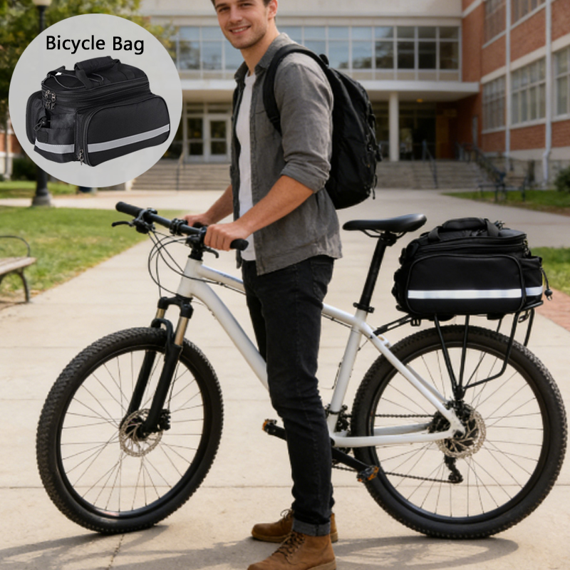 Cycling Commute Rain - กระเป๋าติดท้ายจักรยาน 1 ชิ้น พร้อมผ้าคลุมกันฝน สำหรับปั่นจักรยาน เดินทาง