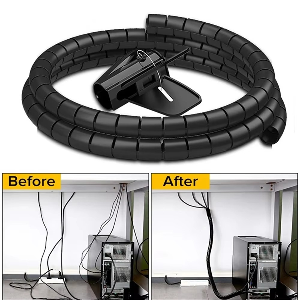 Cable Lock Flexible - ท่อเก็บสายเคเบิลแบบยืดหยุ่น 2 เมตร 16/10 มม. สำหรับจัดระเบียบสายไฟ