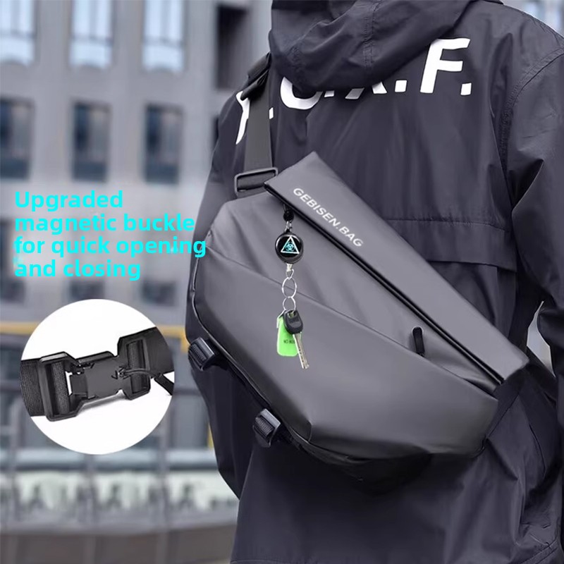 Cycling Commuter - กระเป๋าสะพายข้างผู้ชายแบบแม่เหล็ก, กระเป๋าคาดหน้าอกอเนกประสงค์ความจุขนาดใหญ่สำหรับการเดินทางด้วยจักรยาน