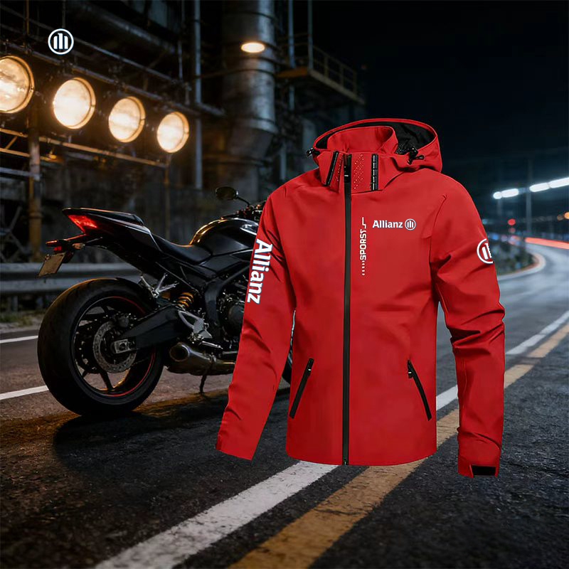 Cycling Commuter Jacket - 2026 อัลเลียนซ์ โลโก้เสื้อกันฝนกันน้ำสำหรับผู้ชายแบบลำลองสำหรับกิจกรรมกลางแจ้ง - เสื้อแจ็คเก็ตปั่นจักรยานน้ำหนักเบา -