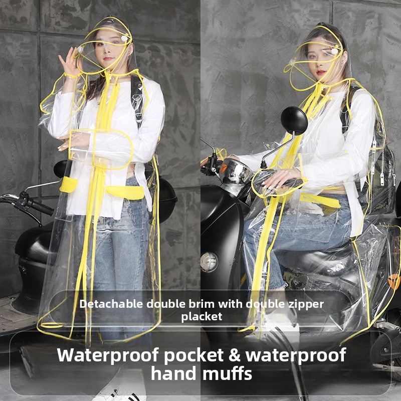 เสื้อกันฝน EVA แบบใส มีฮู้ด สำ - Cycling Commute Rain บทวิจารณ์และราคา