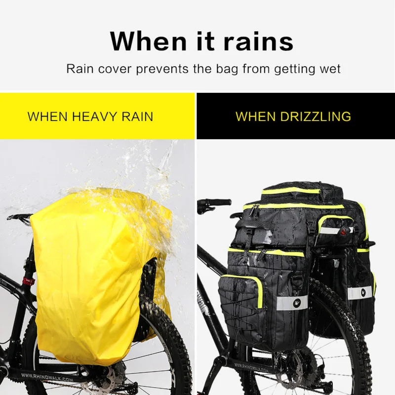 60L 3 In 1 Mountain Road จักรย - Panniers Waterproof Rear บทวิจารณ์และราคา
