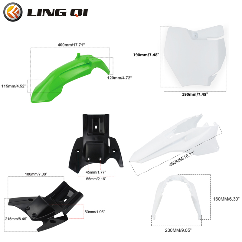 Lingqi KT50แข่งรถมอเตอร์ไซค์ชุ - Fender Mudguard Set บทวิจารณ์และราคา