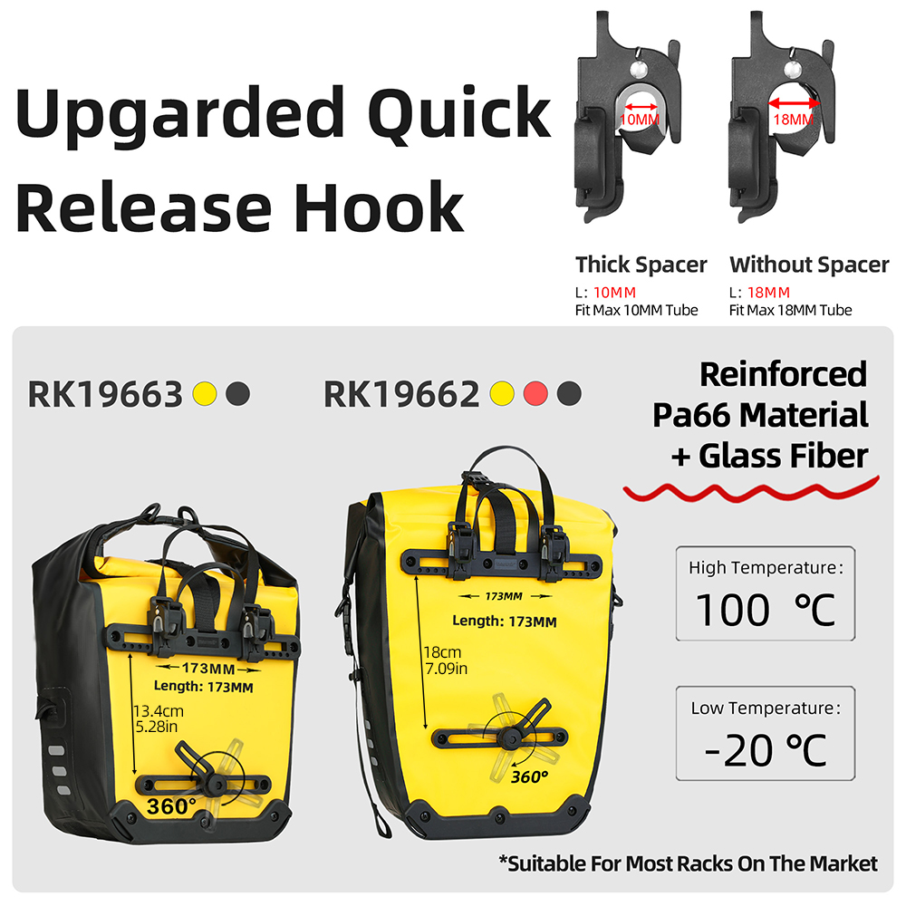 กระเป๋าจักรยานกันน้ำ Rhinowalk - Panniers Waterproof Rear บทวิจารณ์และราคา