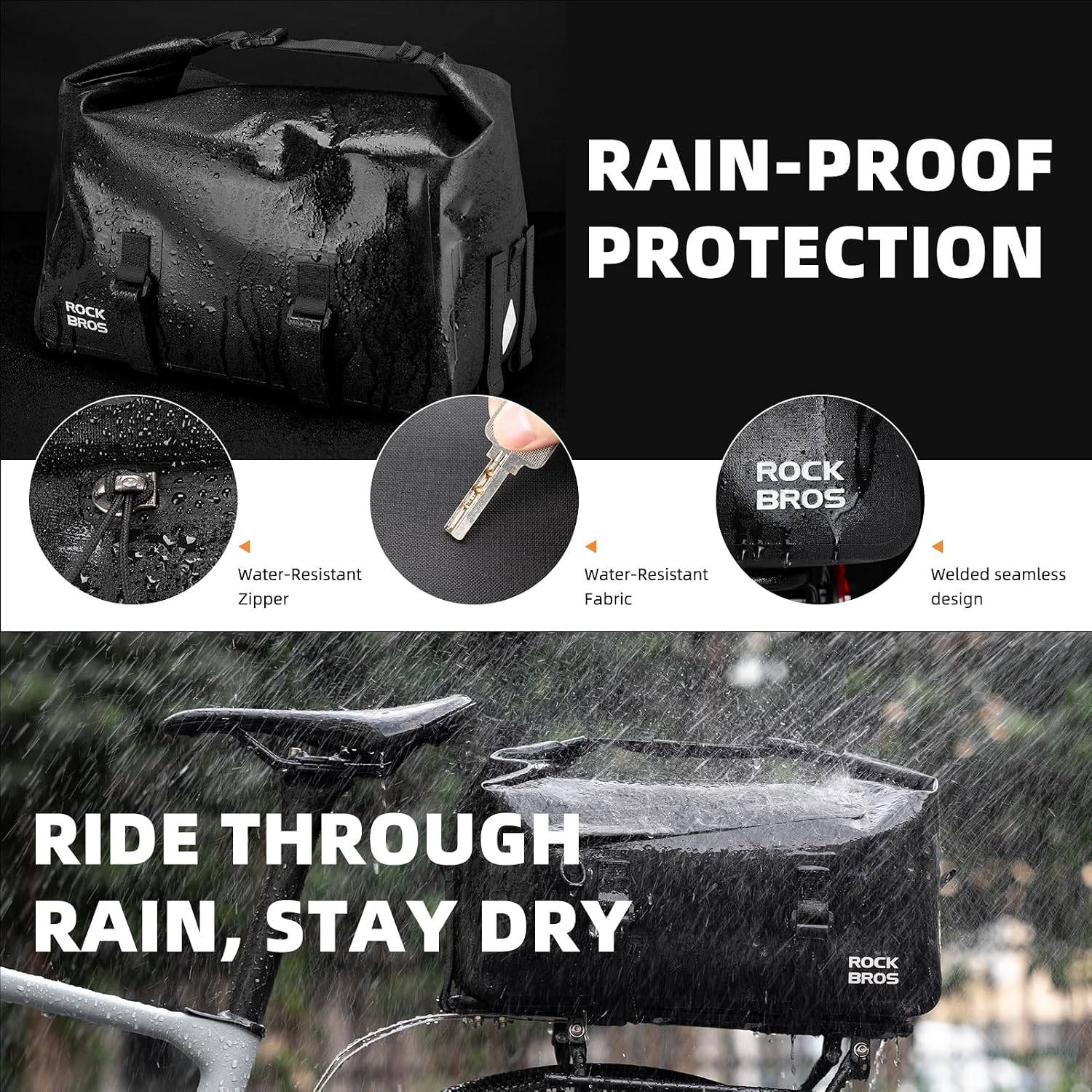 กระเป๋าใส่จักรยานแบบขยายได้ 16 - Panniers Waterproof Rear บทวิจารณ์และราคา